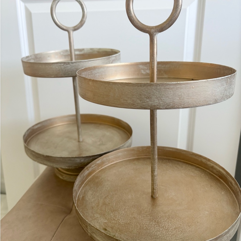 Gold Two-Tiered Serving Stand